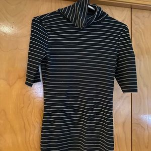 Black and white stripe turtleneck
